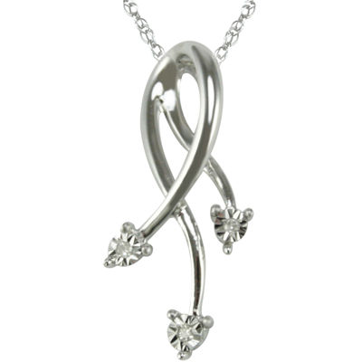 Diamond-Accent Dangling Pendant Necklace 10K White Gold