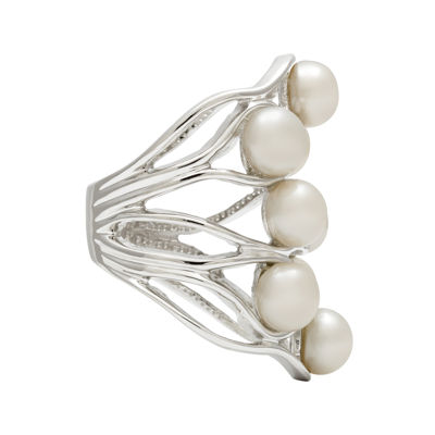 Cultured Freshwater Pearl Sterling Silver Multi-Level Ring