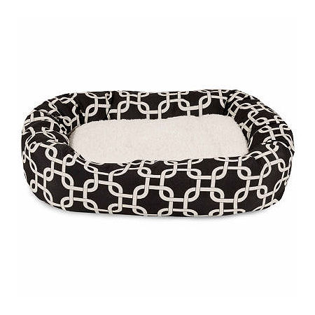 Majestic Pet Links Sherpa Bagel Pet Bed, One Size, Black