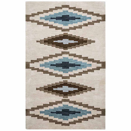 Rizzy Home Tumble Weed Loft Collection Elliana Diamond Rectangular Rugs, One Size, Beige