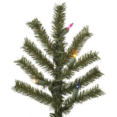  5' Natural Alpine Artificial Christmas Tree with Multi-Colored Lights