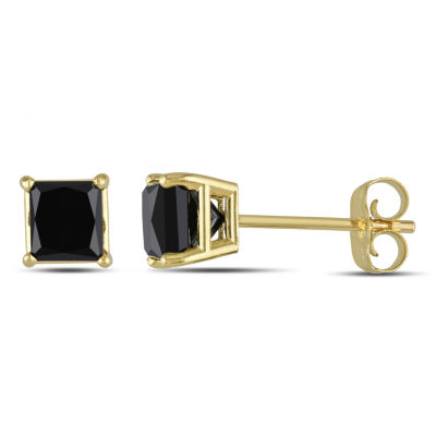 1 CT. T.W. Natural Black Diamond 10K Gold 4.7mm Stud Earrings