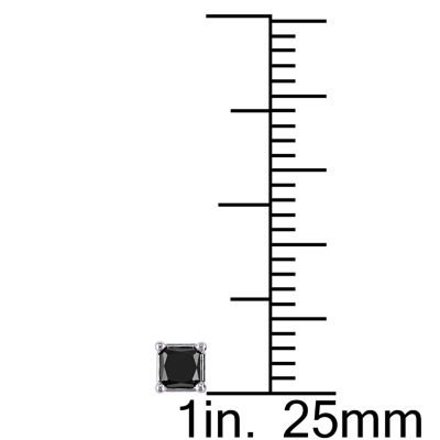 1/3 CT. T.W. Natural Black Diamond 10K White Gold 3.5mm Stud Earrings