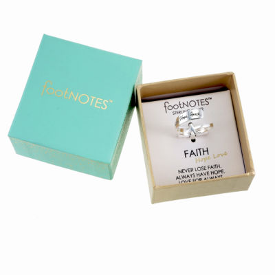 Footnotes Faith Womens Sterling Silver Cross Bypass  Band