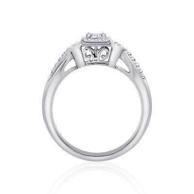 DiamonArt® Womens 3/8 CT. T.W. White Cubic Zirconia Sterling Silver Promise Ring