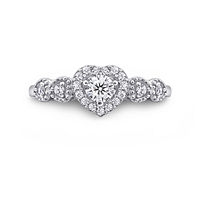 DiamonArt Womens 1 1/2 CT. T.W. White Cubic Zirconia Sterling Silver Heart Promise Ring, 10