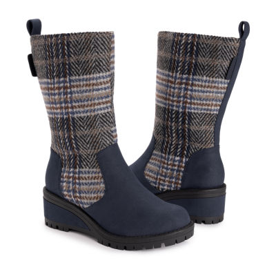 Muk Luks Womens Norway Floro Wedge Heel Dress Boots