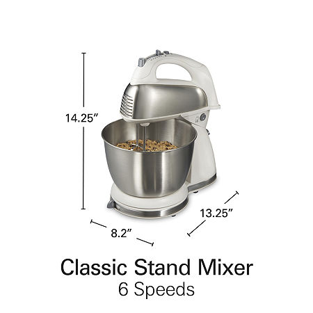 Hamilton Beach Classic Hand Stand Mixer With 4 Qt Stainless Steel Bowl, One Size, White