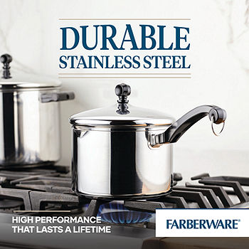 Farberware Aluminum 3-Quart Nonstick Saucepan with Straining Lid