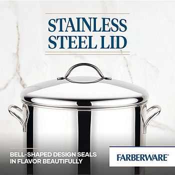 Farberware Enamel-on-Steel Large Covered Stockpot, 16-Quart, Aqua