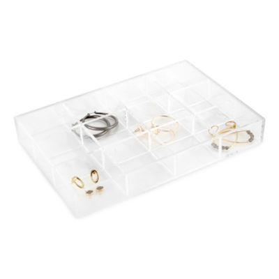  Feadily Acrylic Jewelry Organizer Box, Jewelry Drawer Organizer  With 5 Drawers 120 Grids, Clear : Clothing, Shoes & Jewelry