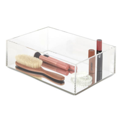Home Expressions Acylic Makeup Organizer with Mirror Base, Color White