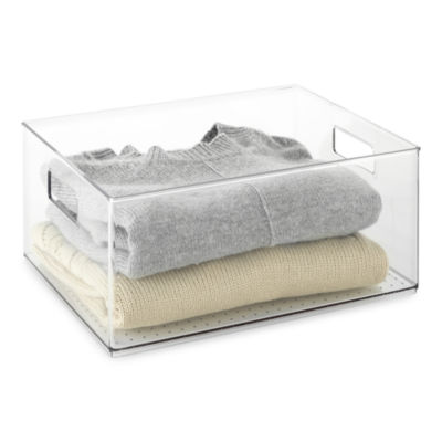 Real Living Euphoric Expression Clear Acrylic Storage Bin With Grommet  Handles
