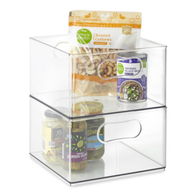 Real Living Euphoric Expression Clear Acrylic Storage Bin With Grommet  Handles
