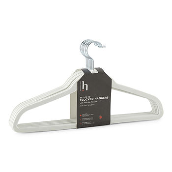 Home Basics 10 Piece Plastic Hanger Set, Black, STORAGE ORGANIZATION
