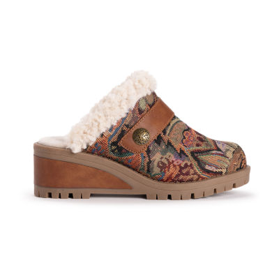 Muk Luks Womens Norway Bergen Wedge Clog Heel Dress Boots