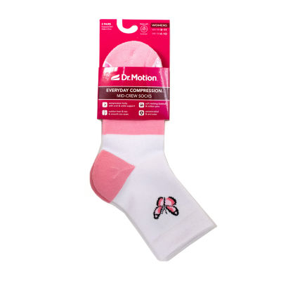 Dr.Motion 2 Pair Crew Socks Womens