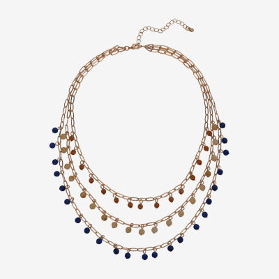 Mixit Gold Tone 18 Inch Link Round Beaded Necklace