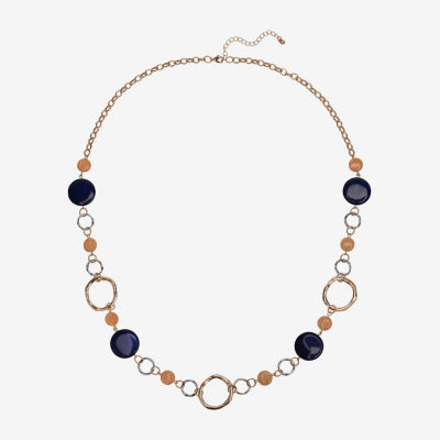 Mixit Two Tone Womens 34 Inch Strand Necklace