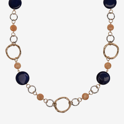 Mixit Two Tone 34 Inch Link Round Strand Necklace