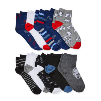 Thereabouts Little & Big Boys 10 Pair Quarter Socks - JCPenney