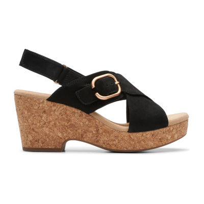 Clarks Womens Giselle Dove Wedge Sandals