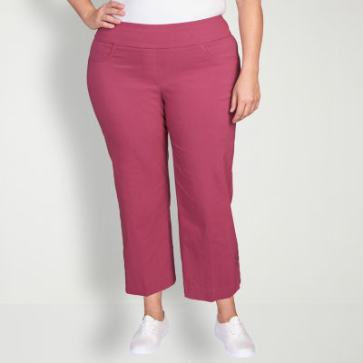 Hearts Of Palm Mid Rise Plus Capris, Color: Berry - JCPenney