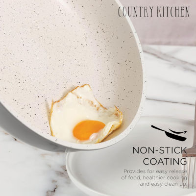 Country Kitchen 16-pc. Aluminum Nonstick Cookware Set with Detachable Handles