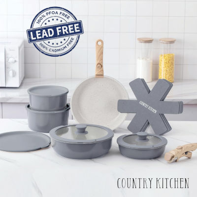 Country Kitchen 16-pc. Detachable Handle Cookware Set