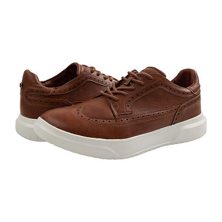 Mario Lopez Mens Chadwick Wing Tip Oxford Shoes, 11 Medium, Brown