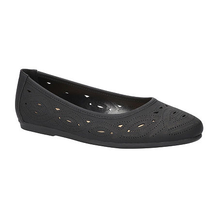 Easy Street Womens Jackie Ballet Flats, 10 Medium, Black