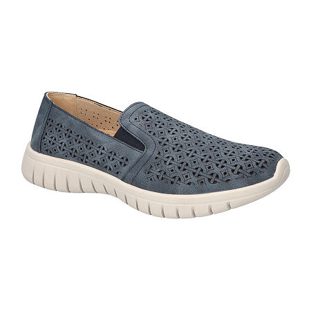 Easy Works By Easy Street Womens Mosaic Bike Closed Toe Slip-On Shoe, 10 Wide, Blue