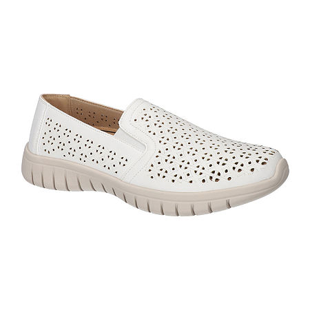 Easy Works By Easy Street Womens Mosaic Slip-On Shoe, 8 Medium, White