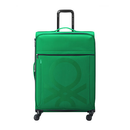 United Colors Of Benetton X Delsey Paris Color Block 27" Softside Luggage, One Size, Green