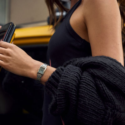 Bulova Womens Diamond Accent Silver Tone Stainless Steel Bracelet Watch 96p252