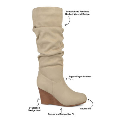 Journee Collection Womens Haze Wedge Heel Slouch Boots