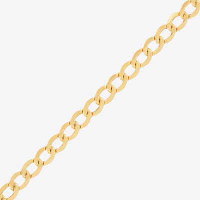 Made in Italy 10K Gold Inch Hollow Curb Chain Necklace