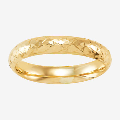 Womens 4MM 14K Gold Heart Round Band