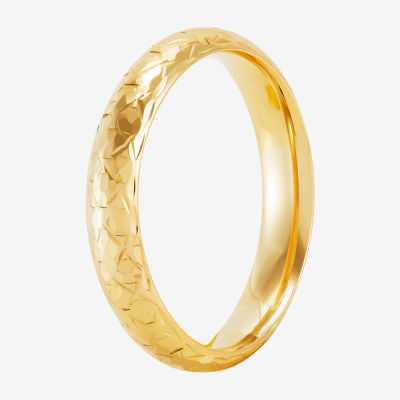 Womens 4MM 14K Gold Heart Round Band