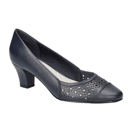 Easy Street Neva Womens Cap Closed Toe Stiletto Heel Pumps, 10 Medium, Blue