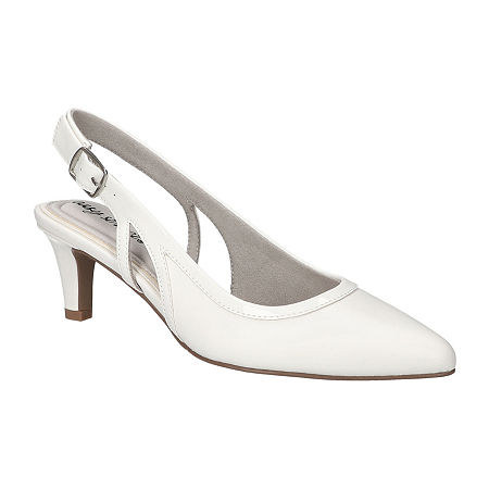Easy Street Womens Glisten Stiletto Heel Pumps, 8 Medium, White