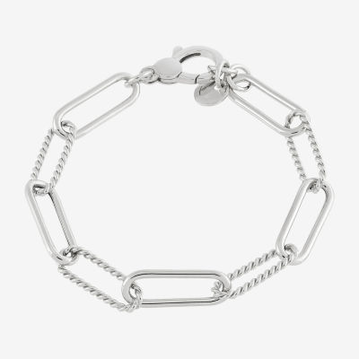 Limited Quantities! Womens Sterling Silver 7.5 Inch Hollow Paperclip Chain Bracelet