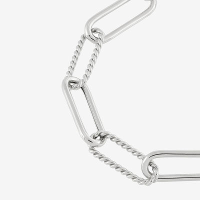 Limited Quantities! Womens Sterling Silver 7.5 Inch Hollow Paperclip Chain Bracelet