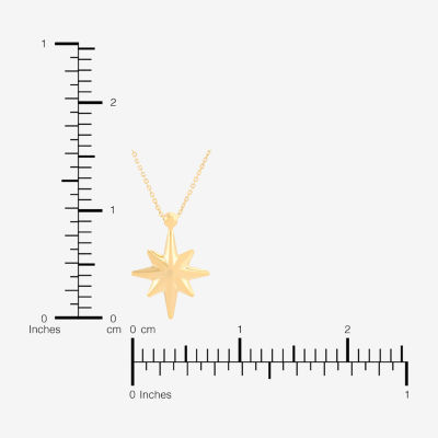 Womens 10K Gold Star Pendant Necklace