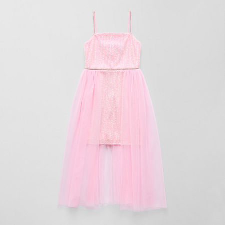 Lilt Big Girls Sleeveless Maxi Dress, 8, Pink