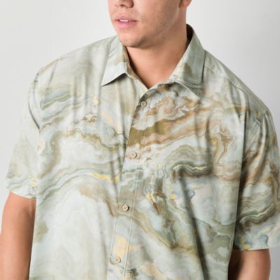 Stylus Mens Short Sleeve Regular Fit Big and Tall Button-Down Shirt