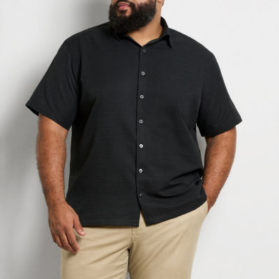 Van Heusen Weekend Big and Tall Mens Short Sleeve Moisture Wicking Quick Dry Camp Shirt