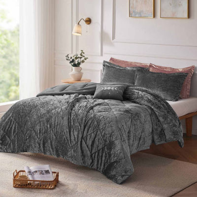Intelligent Design Isabel Velvet Duvet Cover Set with decorative pillow