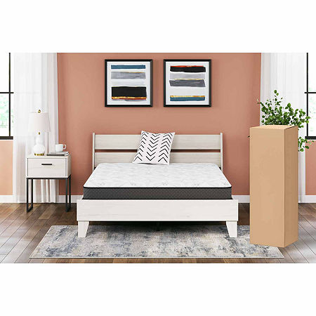 Signature Design By Ashley Bonnell 8 Hybrid Mattress In A Box, Full, White