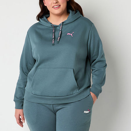 PUMA Plus Womens Long Sleeve Hoodie, 1x, Gray